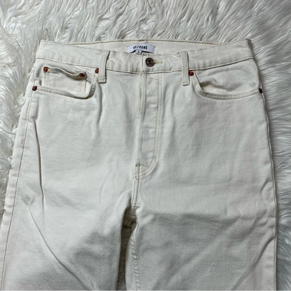 RE/DONE 90s High Rise Ankle Crop Jeans Vintage White Denim Casual Women’s 30 - Picture 5 of 12